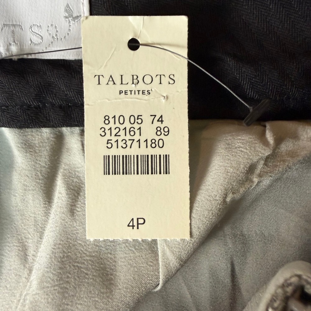 Talbots RSVP Dress Pants Womens 4P Gray Wool Blend Sequin Holiday Party NWT - Picture 5 of 14